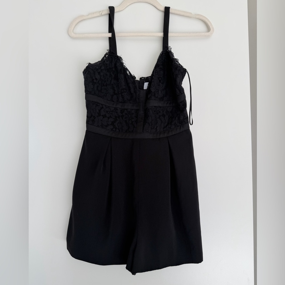 Keepsake the Label Black Lace Bustier Romper XS